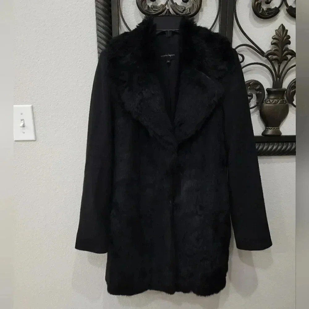 Nanette Lepore Luscious Rabbit Fur Knit Coat